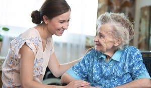 Old lady in assisted living in the area in Utah